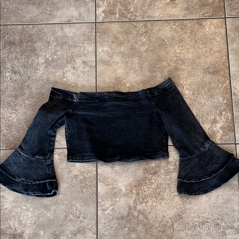 Zara Black Off-Shoulder Blouse